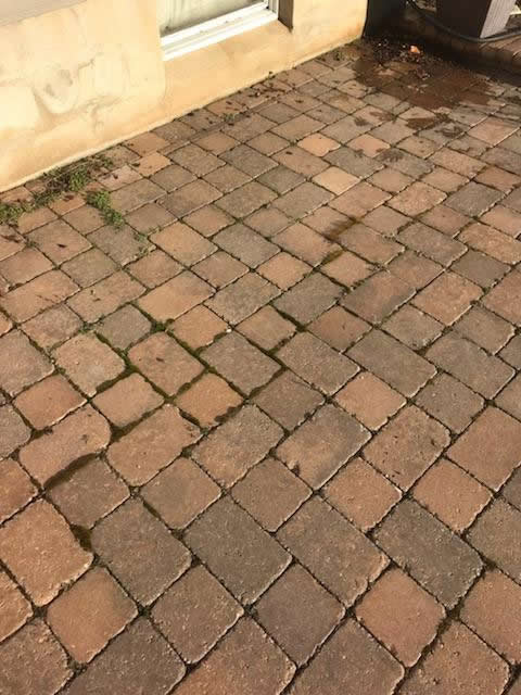 Before a Brick and Pavement Pressure Washing Job By Maryland Pro Wash services.