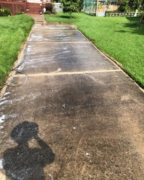 Walkway Before Concrete Cleaning In Bel Air, MD