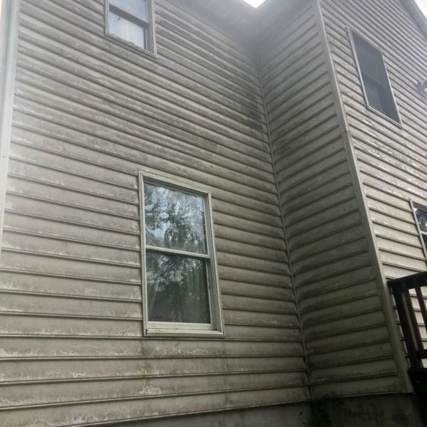 The image perfectly illustrates a situation where professional pressure washing services could make a significant difference. Maryland Pro Wash specializes in rejuvenating the exterior of homes just like this one, serving areas including Harford County, Baltimore County, Cecil County, Howard County, Carroll County, Anne Arundel County in MD, Wilmington in DE, New Castle County also in DE, and Delaware County in PA. Their expertise can effectively remove discoloration and mildew from aged siding and improve the overall appearance of your home by using advanced pressure washing techniques to restore its original charm. Whether you're dealing with stubborn stains or simply want to enhance your home's curb appeal, Maryland Pro Wash is well-equipped to handle all your pressure washing needs across these regions.