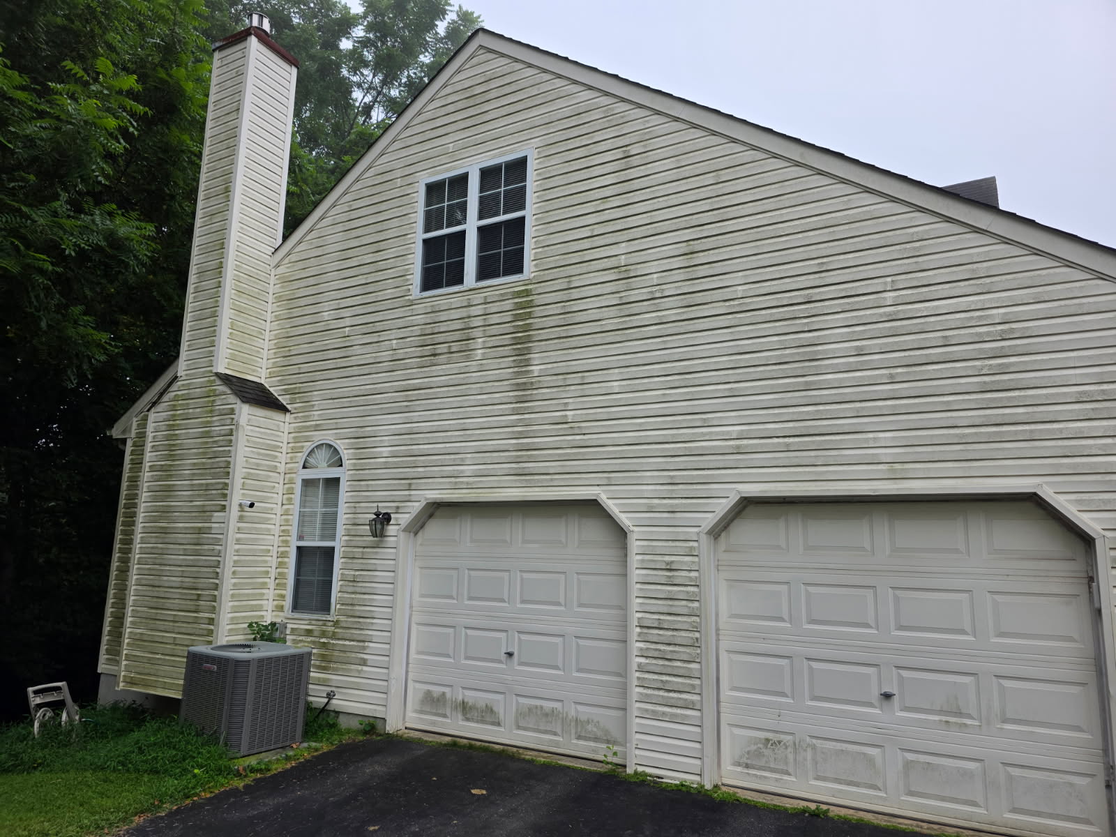 Before Garage Side of House Pressure Washing By Maryland Pro Wash 