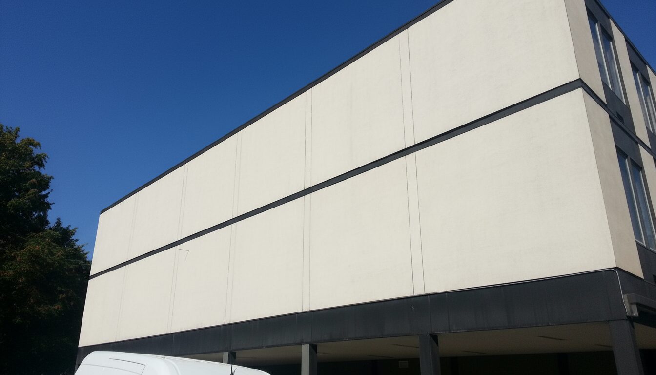 After Pressure Washing of Concrete Commercial Building By Maryland Pro Wash 