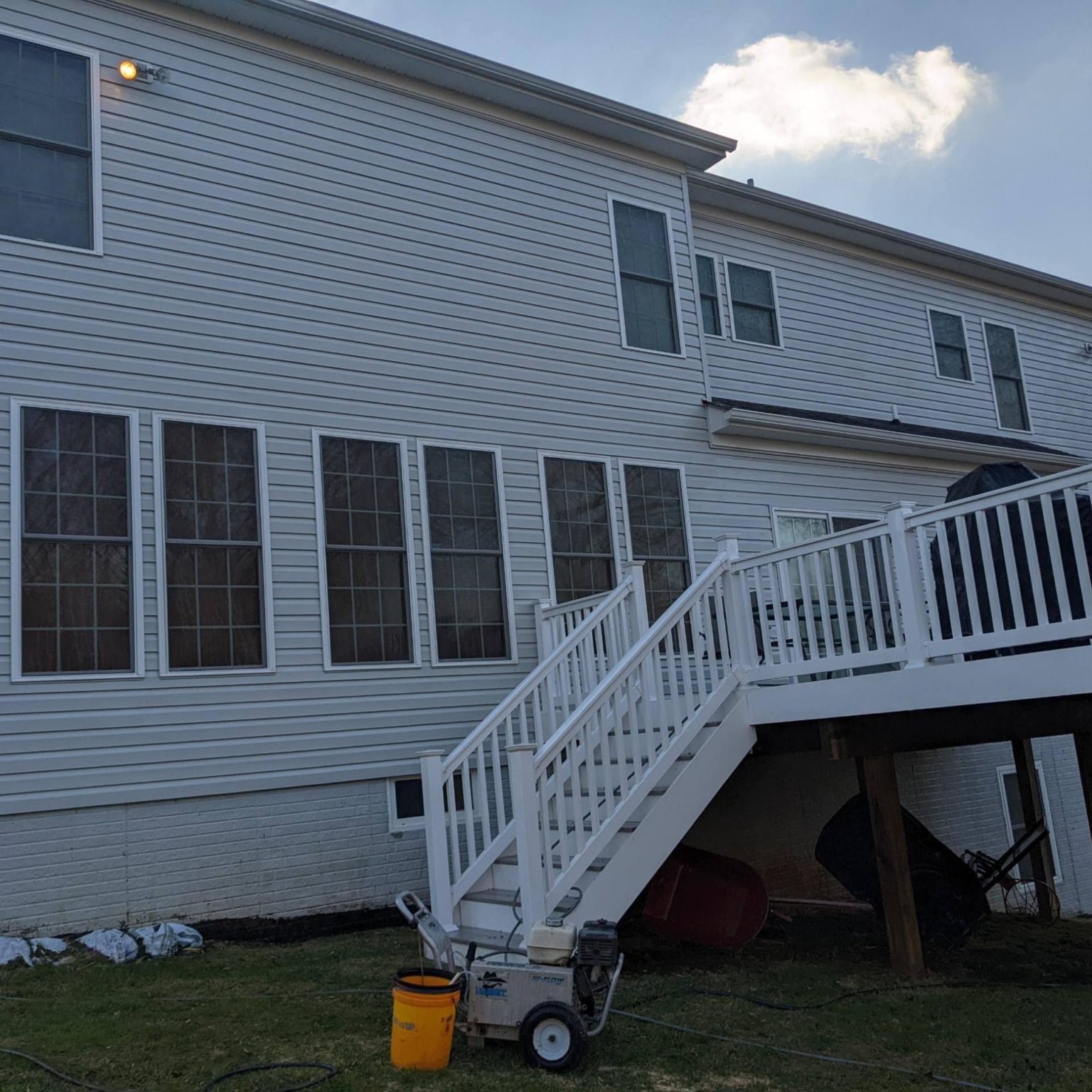 After House Siding Cleaned by Maryland Pro Wash, Highlighting the Removal of Grime and Improved Curb Appeal