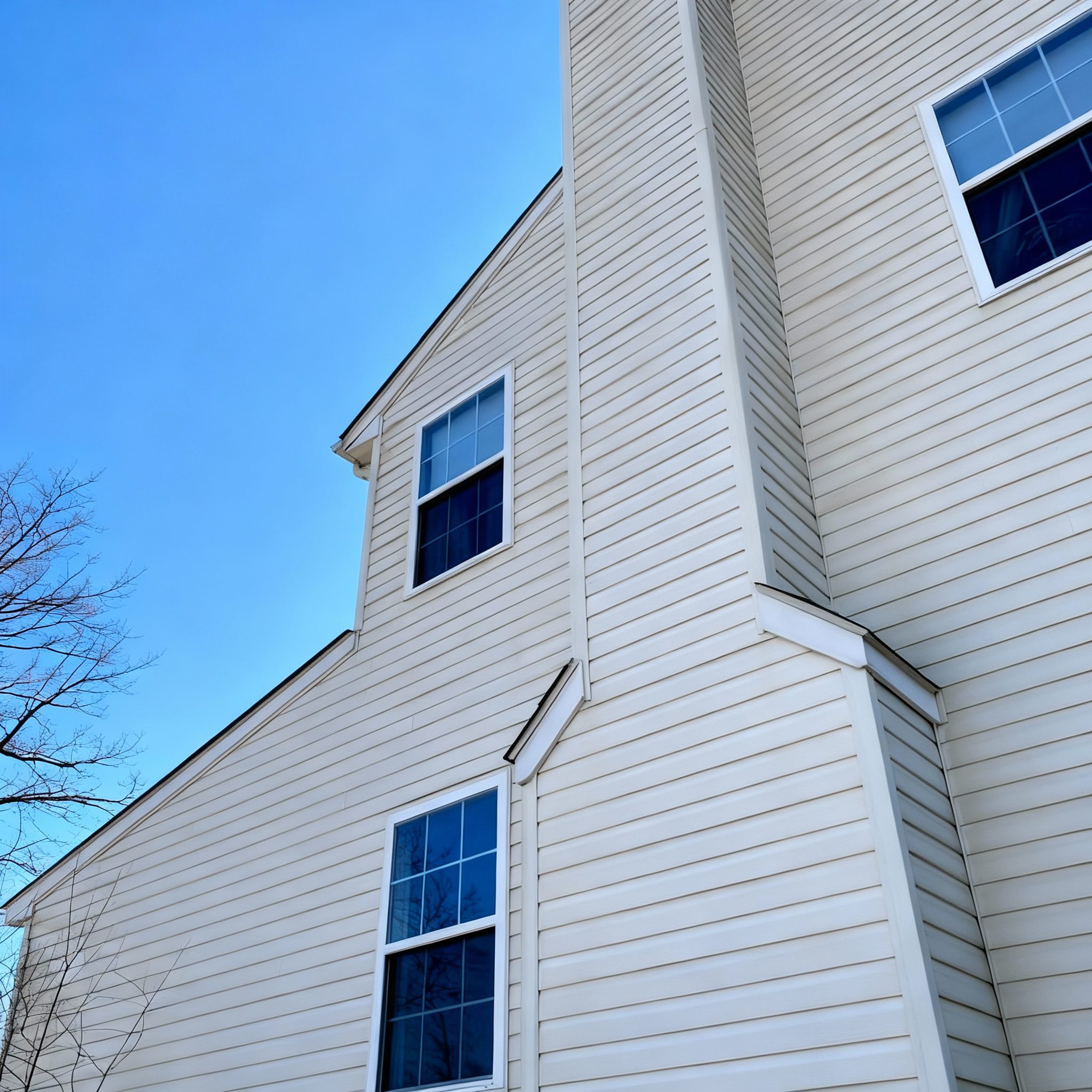 After Pressure Washing a White House with Chimney In a Residential Neighborhood By Maryland Pro Wash 